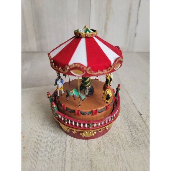 Mr Christmas mini wind up Carousel Here Comes Santa Claus - Picture 3 of 10